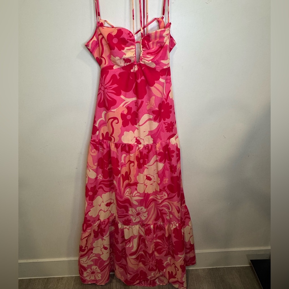 SHEIN Vibrant Pink Floral Dress